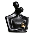 thumbnail image 2 of Estatua de amante abstracta, adorno de pareja moderno, esculturas de parejas cariñosas para abrazo negro, 2 of 7