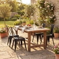 thumbnail image 3 of Lacoo Metal Dining Chair Indoor-Outdoor Use Stackable Classic Trattoria Chair Chic Dining Bistro Cafe Side Metal Chairs Set of 4 (Black), 3 of 7