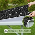 thumbnail image 6 of Black White Gothic Cat Skull Moon Pattern Square Fitted Tablecloth with Elastic Edge,Square Table Cover,Washable Elastic Table Cover for Home Kitchen Party Decor 34"x34", 6 of 6