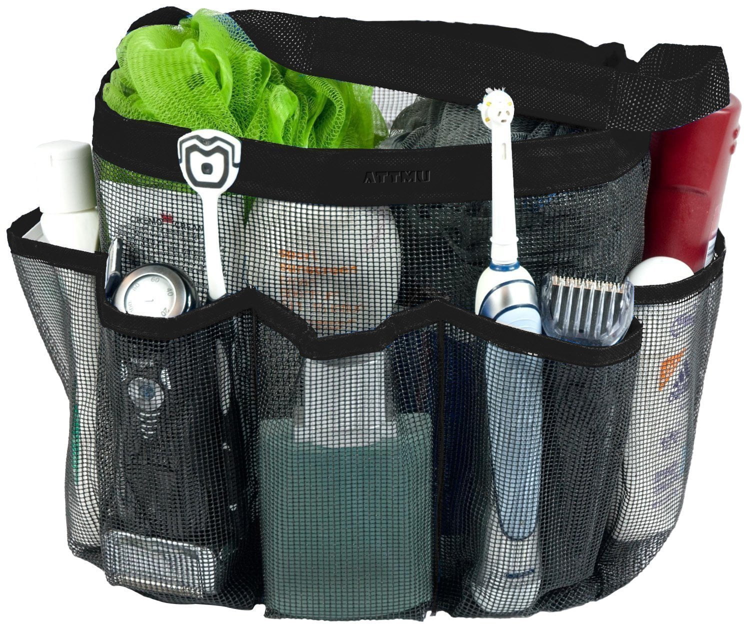 Mesh Shower Tote Caddy, FrontTech Shower Tote Bag with 8 Pockets, Quick Dry Bath Organizer