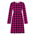 thumbnail image 5 of Ynynloco Women's Casual Long Sleeve High Waisted A line Dresses Pleated Waist Knee Length Loose Dress with Pockets, 5 of 7