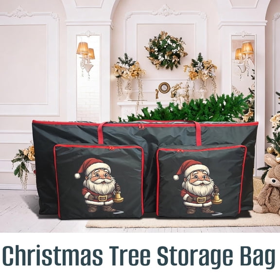 Large Christmas Tree Storage Bag, Artificial Tree Storage Cover, Waterproof Holiday Decor Organizer, Heavy Duty Storage Sack with Double Zipper, 48x20x15 Inch Xmas Tree Bag for Garage Attic