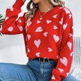 thumbnail image 4 of Aloohaidyvio Women's Fall Sweaters Casual Crew Neck Long Sleeve Pullover Ribbed Knit Loose Fit Sweater Tops, 4 of 6