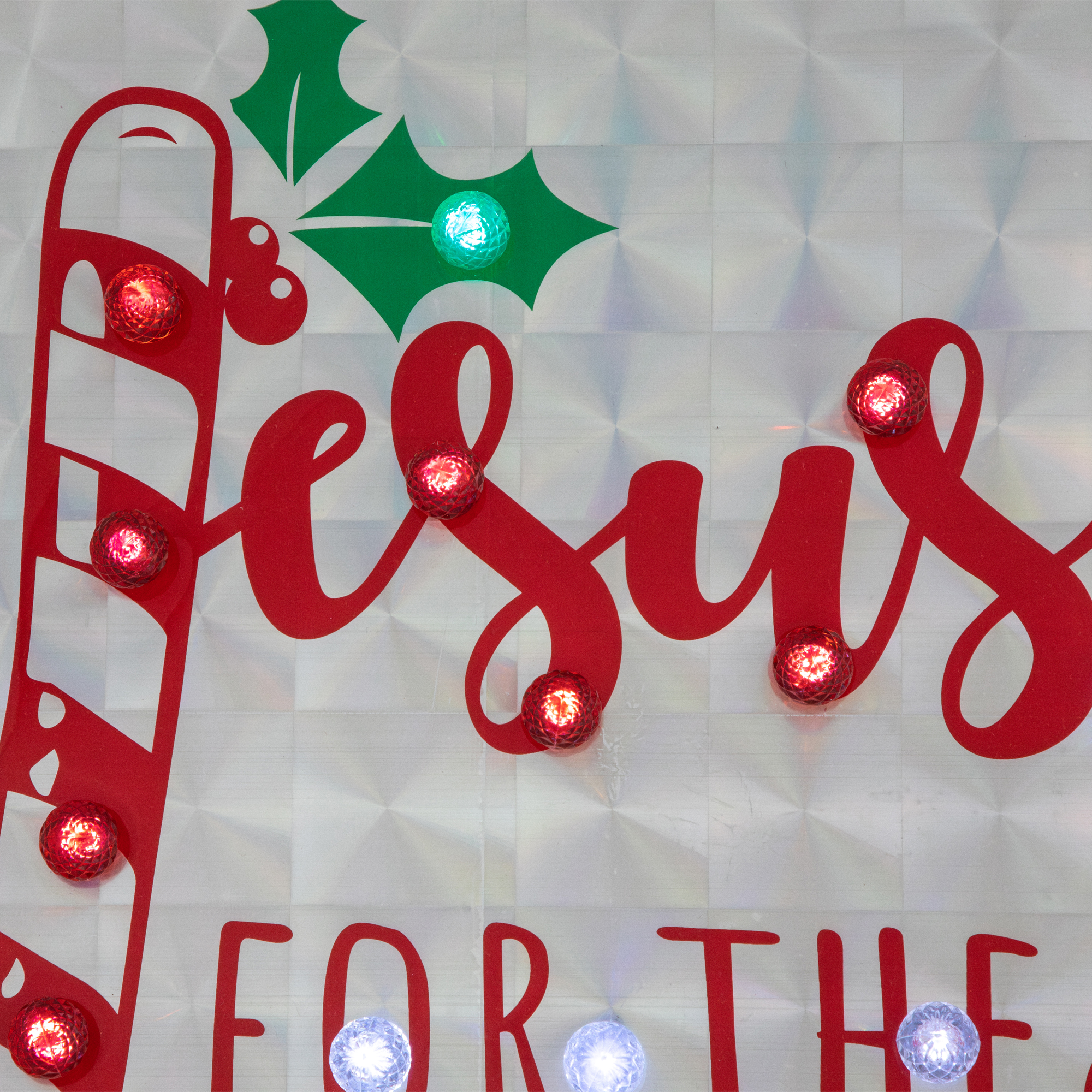 Northlight 43" LED Lighted Holographic Jesus is the Reason Outdoor Christmas Sign
