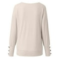 thumbnail image 3 of NAMTYQX Women's Sweaters Casual V Neck Solid Warm Jersey Womens Pullover Sweaters Long Sleeve Loose White Size L, 3 of 4