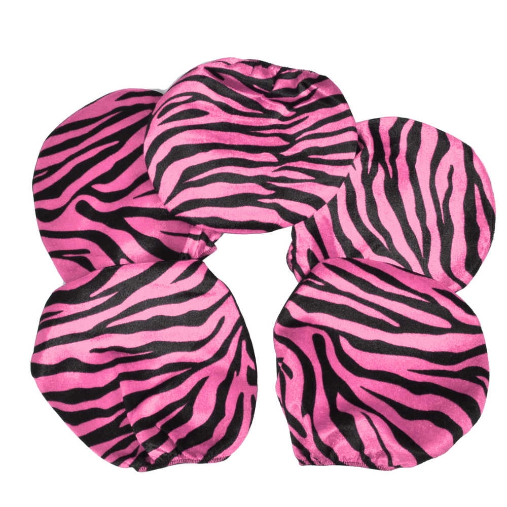 BDK Zebra Print Car Seat Covers Two Tone Zebra Accent on Black, 9pc, Full Set