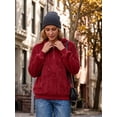 thumbnail image 4 of Cueply Hoodies for Women Fleece Half Zip Pullover Tops Fall Winter Hooded Sweatshirt Jacket Coat with Pockets, 4 of 8