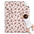 thumbnail image 2 of Football Bow Pink Pattern Soft Sherpa Fleece Throw Blanket, Warm Cozy Plush Blanket for Sofa Bed Couch, All Season, 30"x40", 2 of 5