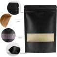 thumbnail image 4 of 5.9x8.6 Inches Kraft Paper Resealable Bags Zip Lock Black Stand up Snack Packing Zipper Pouch Bags with Matte Window and Tear Notch,Pack of 50 packaging bag Black, 4 of 5