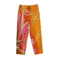 thumbnail image 4 of Sigee Orange Flower Psychedelic Print Women's Soft Pajama Pants - Breathable and Comfortable Lounge Sleep Bottoms with Elastic Waistband and Pockets-, 4 of 9