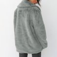 thumbnail image 6 of Women's Fashionable Solid-Color Lapel Mid-Length Plush Coat for Fall and Winter, Warm and Elegant, Winter Clothes for Women,Gray,M, 6 of 7
