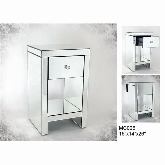 Beveled Mirror Chest Of One Drawer