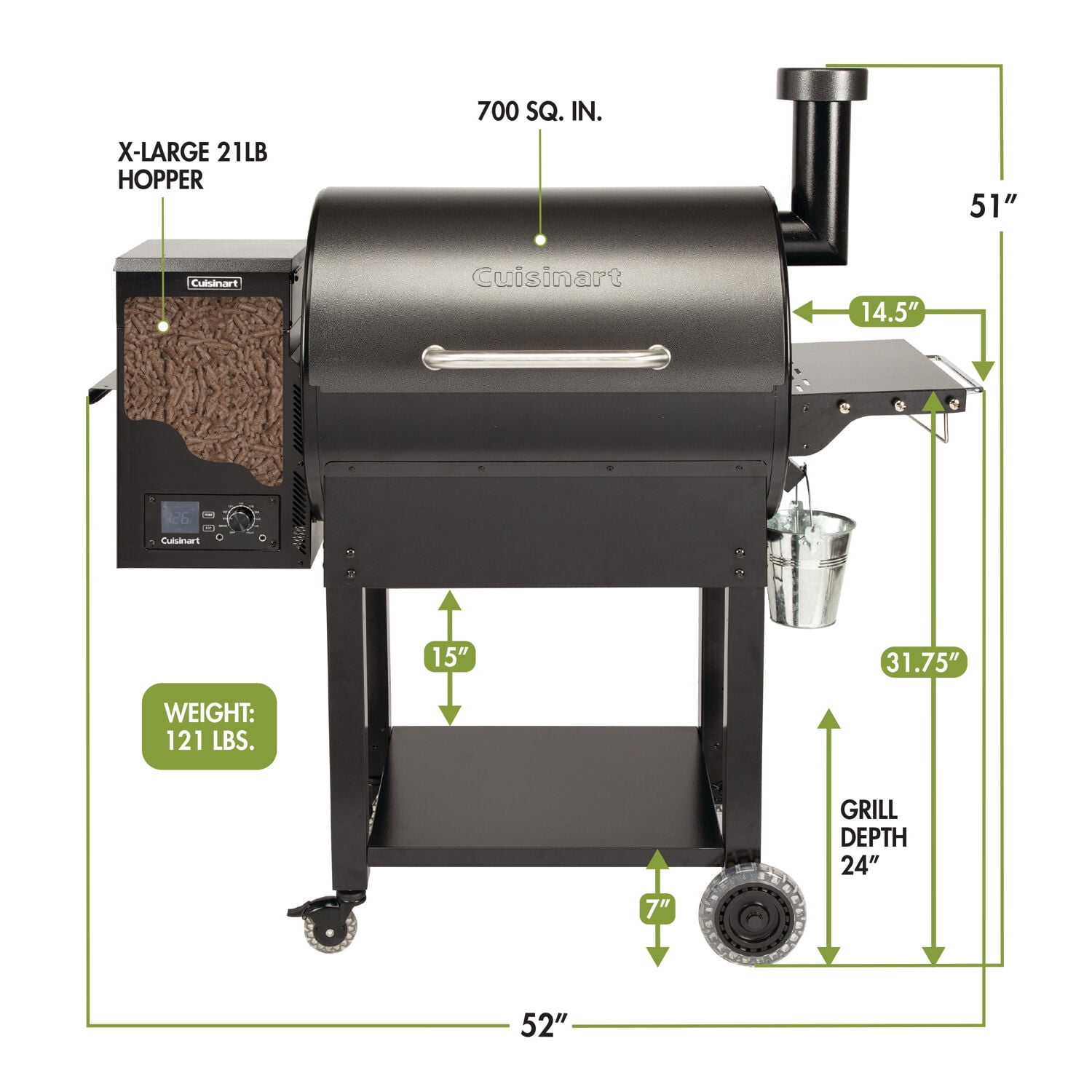 Large pellet clearance smoker