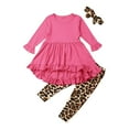 thumbnail image 1 of Tenue pour Tout-Petits Fille Bébé Hauts Robe+pantalon Léopard+bandeau Vêtements, 1 of 6