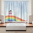 thumbnail image 2 of Ambesonne Ballerina Kitchen Curtains, Girl Dances on Rainbow, 55"x39", Multicolor, 2 of 3
