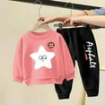 thumbnail image 2 of Gpaecead Kids Toddler Boys Girls Long Sleeve Crewneck Top Sets Solid Multi-Color Hoodie and Pants Set Casual Hoodie Winter Hoodie and Sweatpants Set Pink, 2 of 3