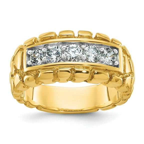 Auriga Fine Jewelry 14K Yellow Gold Men's 1 carat Diamond Nugget Ring Size 10