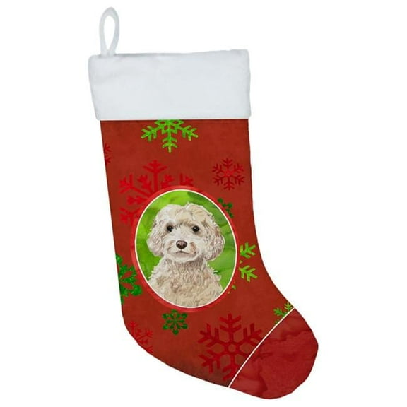 Carolines Treasures CK3982CS Christmas Snowflakes Champagne Cockapoo Christmas Stocking