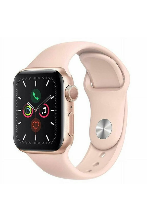 , W-AP-S5-40-PNK-GPS-B, Watch Series 5, Time Display, Accelerometer, GPS 40mm Gold Aluminum Case with Pink Sand Sport Band, 1
