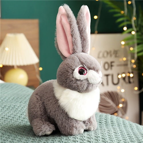 Plush Bunny - Stuffed Bunny Rabbit - Animal Toy for Toddler and Kids - Cute and Cuddly Friend for Boy or Girl - Great Gift for Easter, Christmas, Birthday，Deep Gray