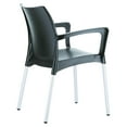 thumbnail image 4 of 31.5" Black and White Outdoor Patio Dining Arm Chair, 4 of 5