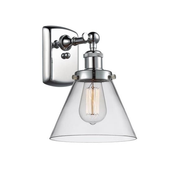Innovations 916-1W-PC-G42-LED Large Cone 1 Light Sconce part of the Ballston Collection, Polished Chrome