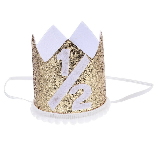 KAKOWELY Sombreros de cumpleaños para niños, tiara para fiesta de medio cumpleaños, tocado, regalo para baby shower