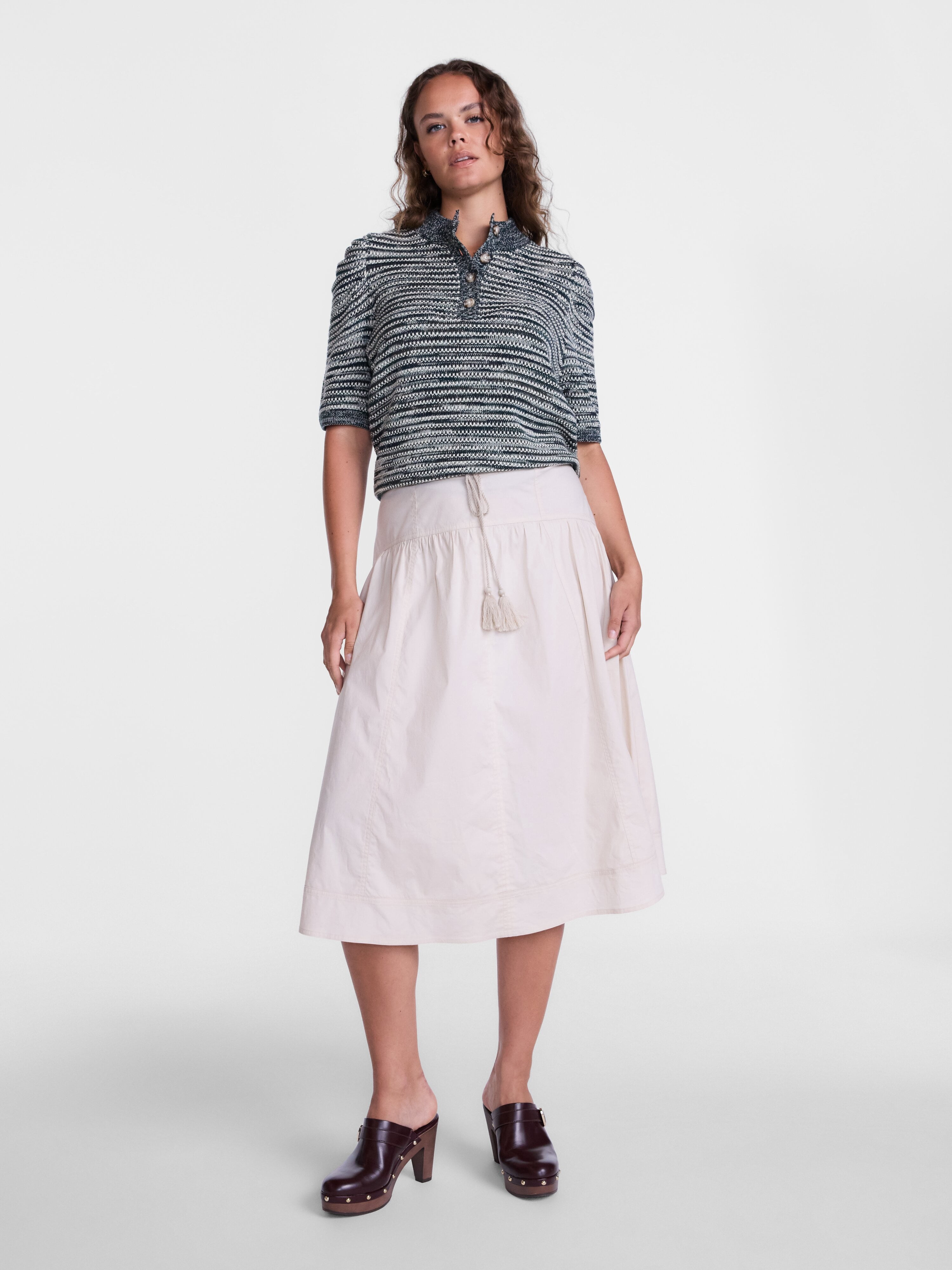 Scenario Women's and Women's Plus Tie Waist Midi Skirt, Sizes XS-4X