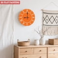 thumbnail image 4 of Wooden Wall Clock with Solid Orange Background, Silent Movement, Battery Operated (AA Batteries Not Included), Artistic Home Decor, 10×10inch (25×25cm), 4 of 9