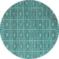 thumbnail image 1 of Ahgly Company Indoor Round Abstract Light Blue Modern Area Rugs, 7' Round, 1 of 4