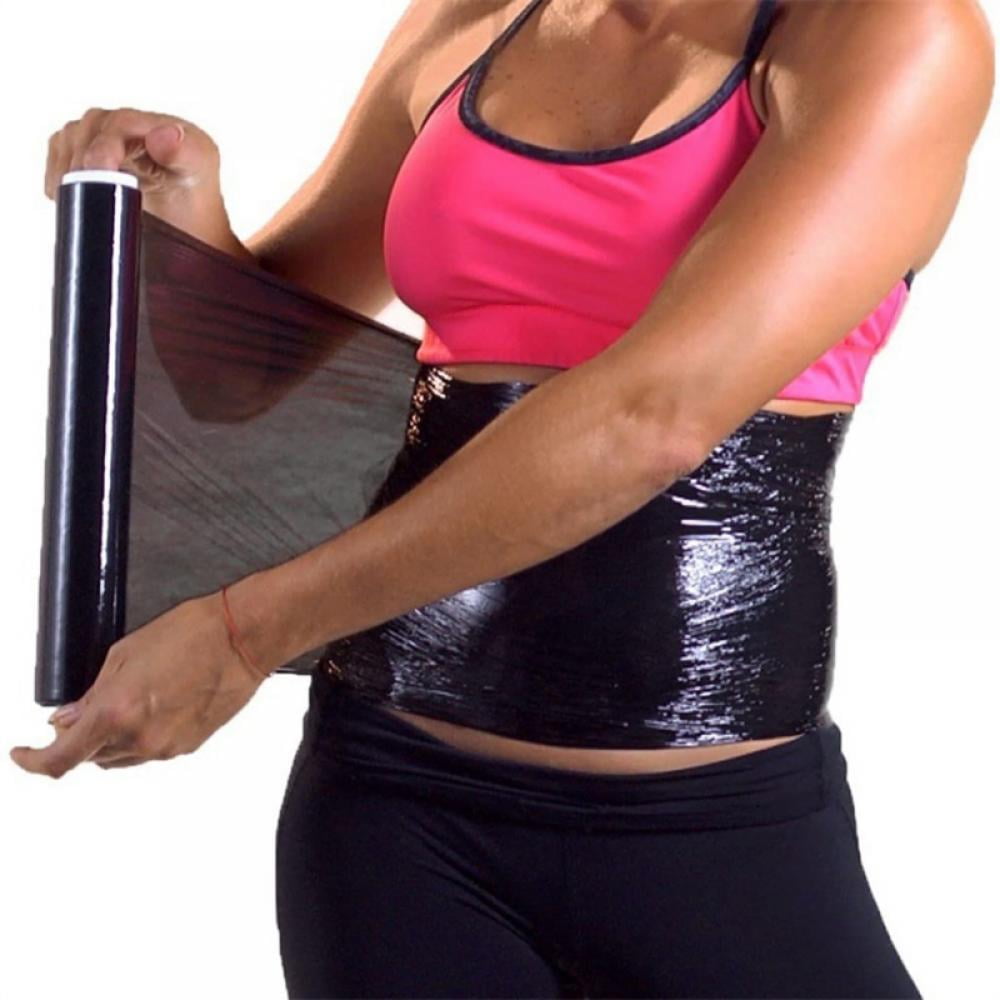 60 Meters Premium Black Contouring Osmotic Plastic Body Wrap Workout & Sweat Enhancer Stomach Wrap Sweat Shaper Sauna Wrap Exercise Osmotic Plastic Body Wrap Workout & Sweat Bundle 