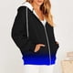 thumbnail image 1 of Sudadera con capucha de manga larga para mujer, informal, con capucha, de poliéster, con bolsillos, blusa estampada a la moda, 1 of 6