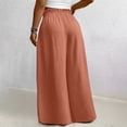 thumbnail image 4 of FchengtaiS Plus Size Womens Flowy Palazzo Pants Wide Leg Baggy Pants Boho Lounge Pants with Pockets, 4 of 7