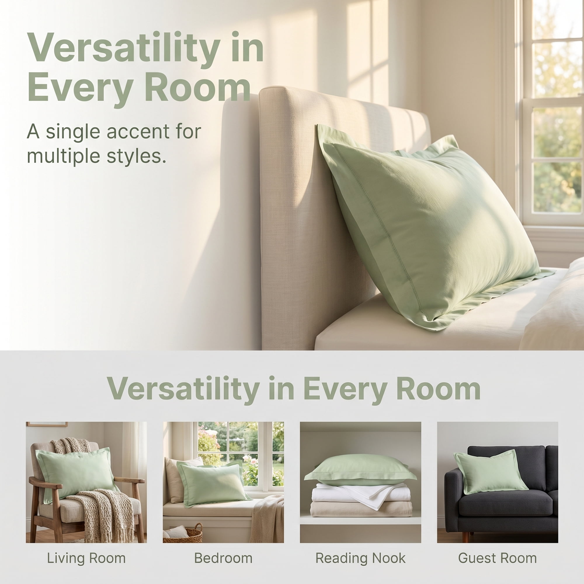 Unique Bargains 2 Pack Cotton Pillowcase Cooling Envelope Closure Bedding Queen Green