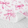 thumbnail image 5 of Manfei Pink Polkadot Bow Bed Spread Queen,Kawaii Heart Print Queen Coverlet Set,3-Piece,1 Quilt and 2 Pillowcases, 5 of 7