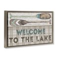 thumbnail image 4 of Stupell Industries Rustic Welcome Lake Oars Typography Painting Brown Floater Framed Canvas Art Print Wall Art, 31 x 21, 4 of 10