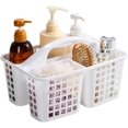 thumbnail image 1 of HUGFEGWE 3 Compartments Plastic Shower Caddy Basket, Portable Divided Cleaning Caddy Organizer with Handle (White) AZ824-9835, 1 of 6