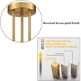 thumbnail image 3 of Modern Brass Gold 3-Light Ceiling Light with Globe White Glass Shade Chandelier, 3 of 8