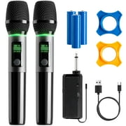 Dammyty Dual Wireless Microphone Professional UHF Handheld Dynamic Microphone for Karaoke Singing, Party, Wedding