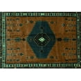 thumbnail image 1 of Ahgly Company Machine Washable Indoor Rectangle Persian Turquoise Blue Traditional Area Rugs, 4' x 6', 1 of 4