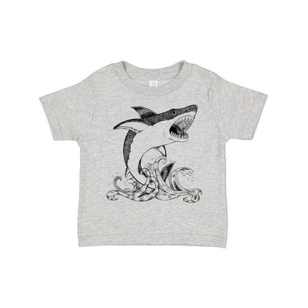 

Inktastic Great White Shark Jumping in Black Gift Toddler Boy or Toddler Girl T-Shirt