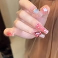 thumbnail image 1 of Sanrio-dibujo animado de Hellokitty con armadura de dopamina, lindo Kawaii, manicura mediana y larga, Anime, se puede usar varias veces, uñas falsas, 1 of 4