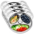 thumbnail image 2 of 4 Pcs Divider Plates, Stainless Steel Panda Plates with Dividers for Picky Eaters, Lunch, Camping, Dishwasher Safe, 2 of 6