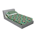 thumbnail image 2 of Ambesonne Retro Fitted Sheet & Pillow Sham Set, Moroccan Arch with Floral, Twin, Green and Brown, 2 of 2