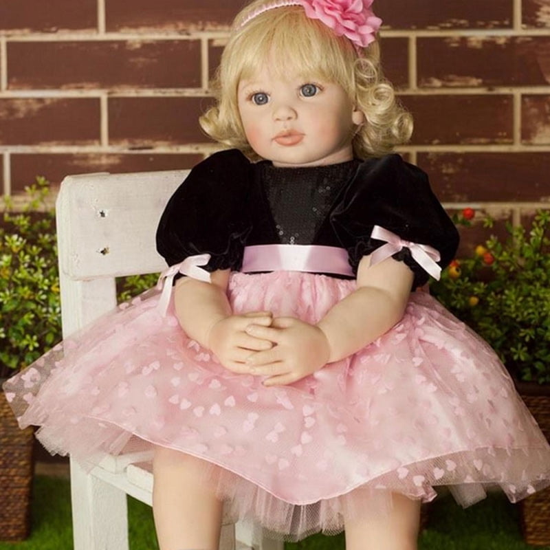 22" Handmade Vinyl Silicone Reborn Baby Dolls Lifelike Toddler Girl