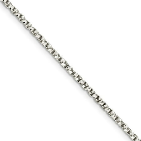 - 2.25mm, Sterling Silver Twisted Box Chain Necklace, 20 Inch