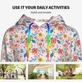 thumbnail image 4 of Lsque Floral Ditsy Pattern Casual Women's Hoodie,Hooded Sweatshirt with Kangaroo Pocket,Pullover Hoodie with Eye-catching Drawstrings-Large, 4 of 7