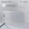 thumbnail image 3 of Aquatique 60" x 32" Single Threshold Shower Base With Left Hand Drain and Integral Right Hand Seat in White, 3 of 11