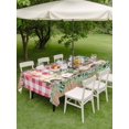 thumbnail image 4 of Outdoor Tablecloths with Umbrella Hole & Zipper, Eucalyptus Trucks Rectangle Tablecloth 60x120 Inch, Spring Rustic Floral Wooden Red Plaid Waterproof Table Cloth, Patio/Pool/Picnic Table Covers, 4 of 8