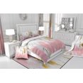 thumbnail image 4 of Girly Pink Coverlet King Size Oil Painting Stripe Bedding Set, Brush Marks Contemporary Ombre Bedspread Set Watercolor Graffiti Quilt Set, Aesthetic Modern Bed Set, 4 of 4
